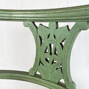 Chaise de coin en bois laqué vert et assise cannée, XXe