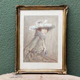 Framed drawing "Elegant", signed Mario de Goyon