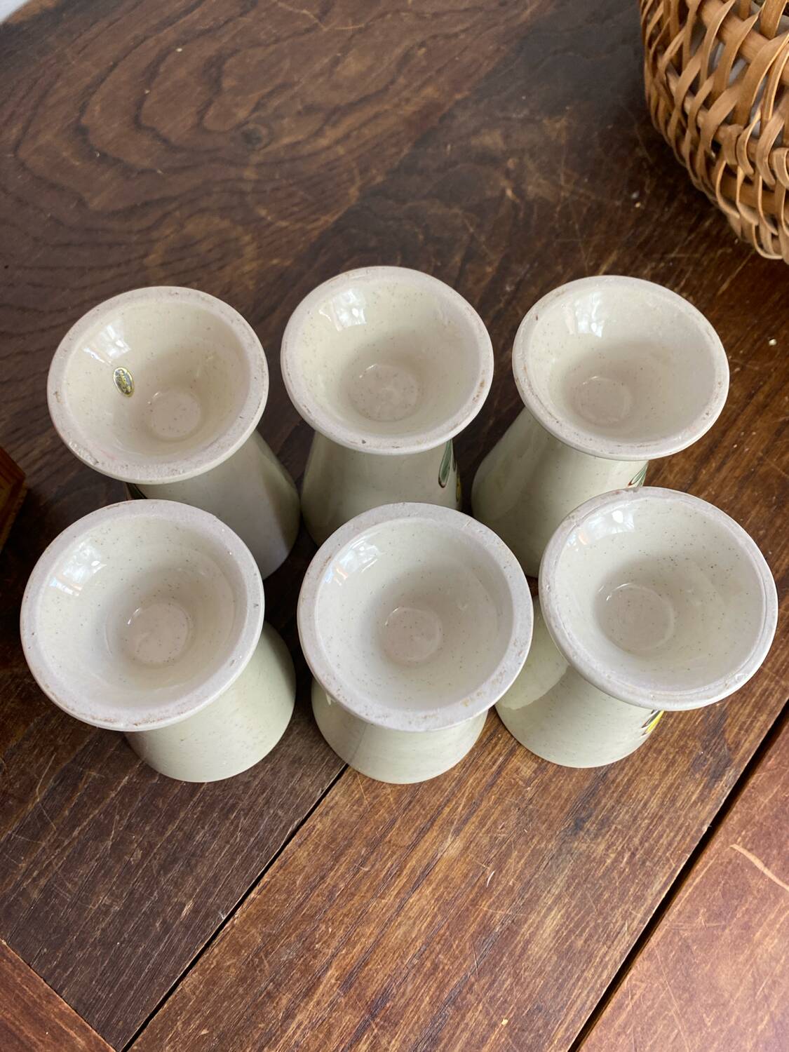 Six stoneware mazagrans