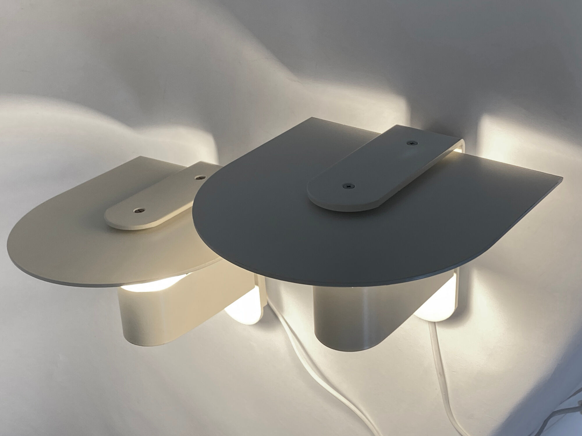 Pair of white wall lights/sconces from Lyskaer. Denmark 1980s