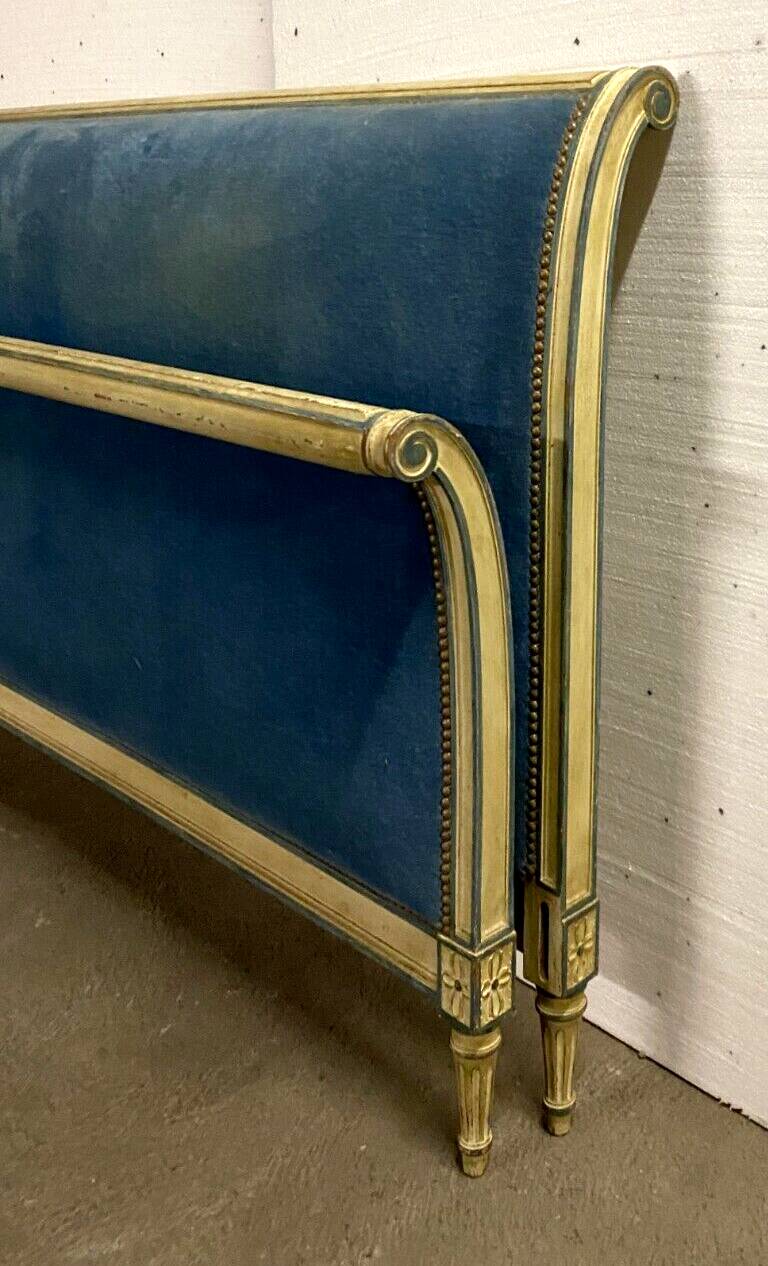 Directoire style bed in patinated beech, 20th century