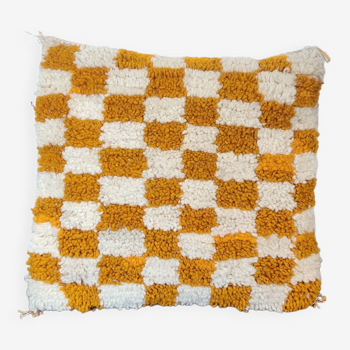 Coussin berbère Damier Jaune Béni Ouarain