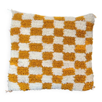 Coussin berbère Damier Jaune Béni Ouarain