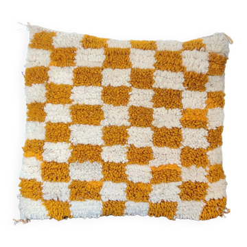 Coussin berbère Damier Jaune Béni Ouarain
