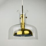Glass and brass pendant lamp by Anders Pehrson for Atelje Lyktan, Sweden 1960