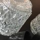 Pair of cylindrical structured glass ceiling lights / vintage 60s-70s