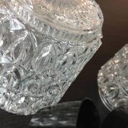 Paire de plafonniers cylindriques  en verre structuré / vintage années 60-70