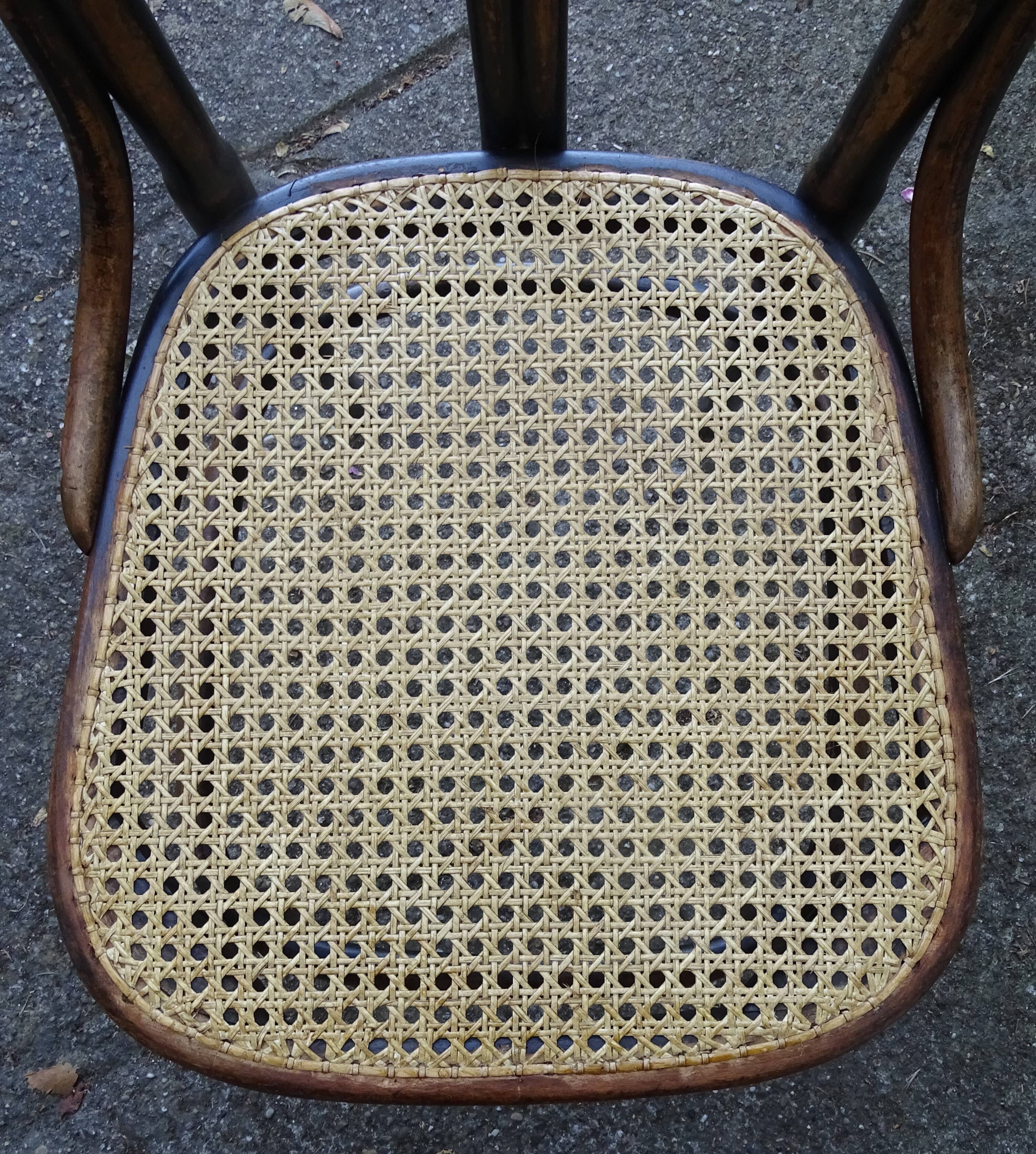 Bistrot chair, by CAMBIER-Belgium- caned, beautiful original patina-1920_