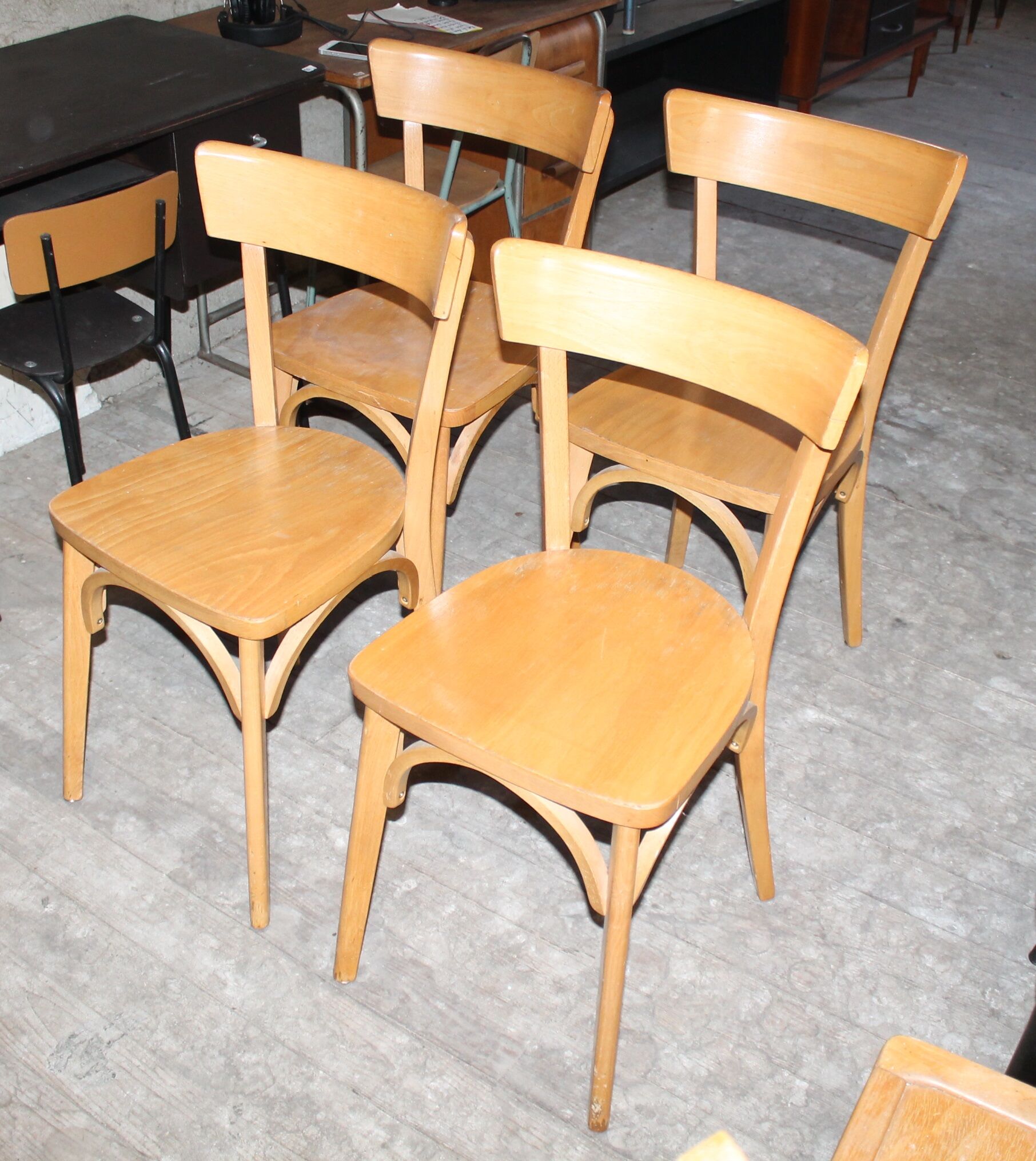 Lot of four bistro chairs