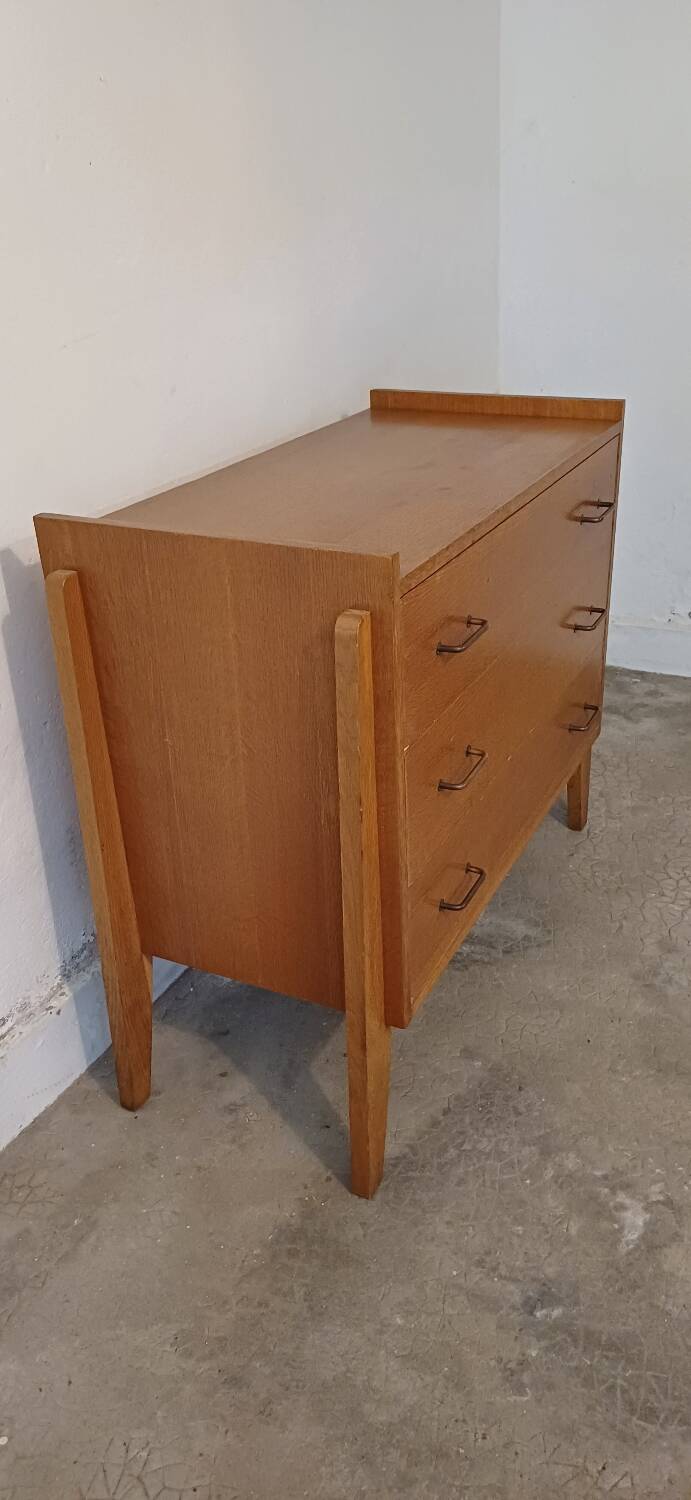 Vintage chest of drawers with compass feet