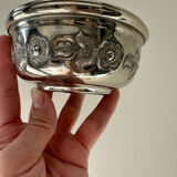 Antique silver-plated box with floral decoration