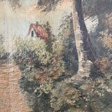 Ancient oil on wood painting