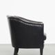 Fauteuil club noir/gris en cuir de mouton