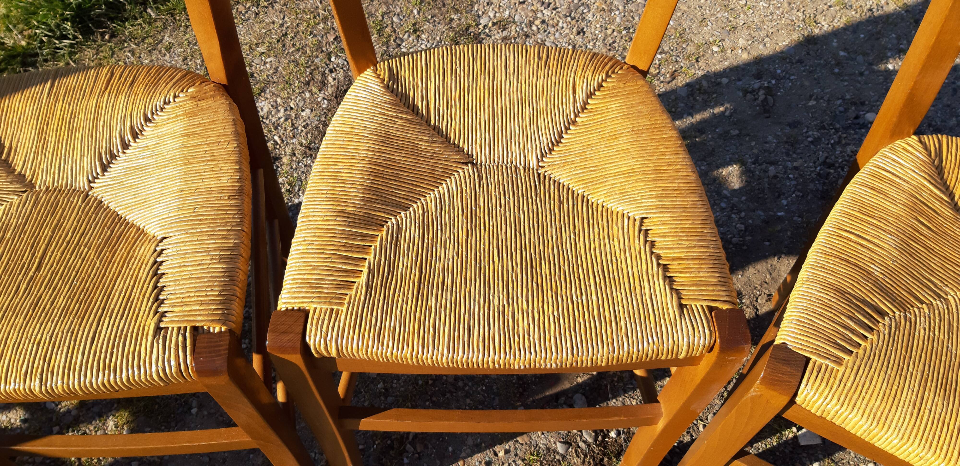 6 straw chairs