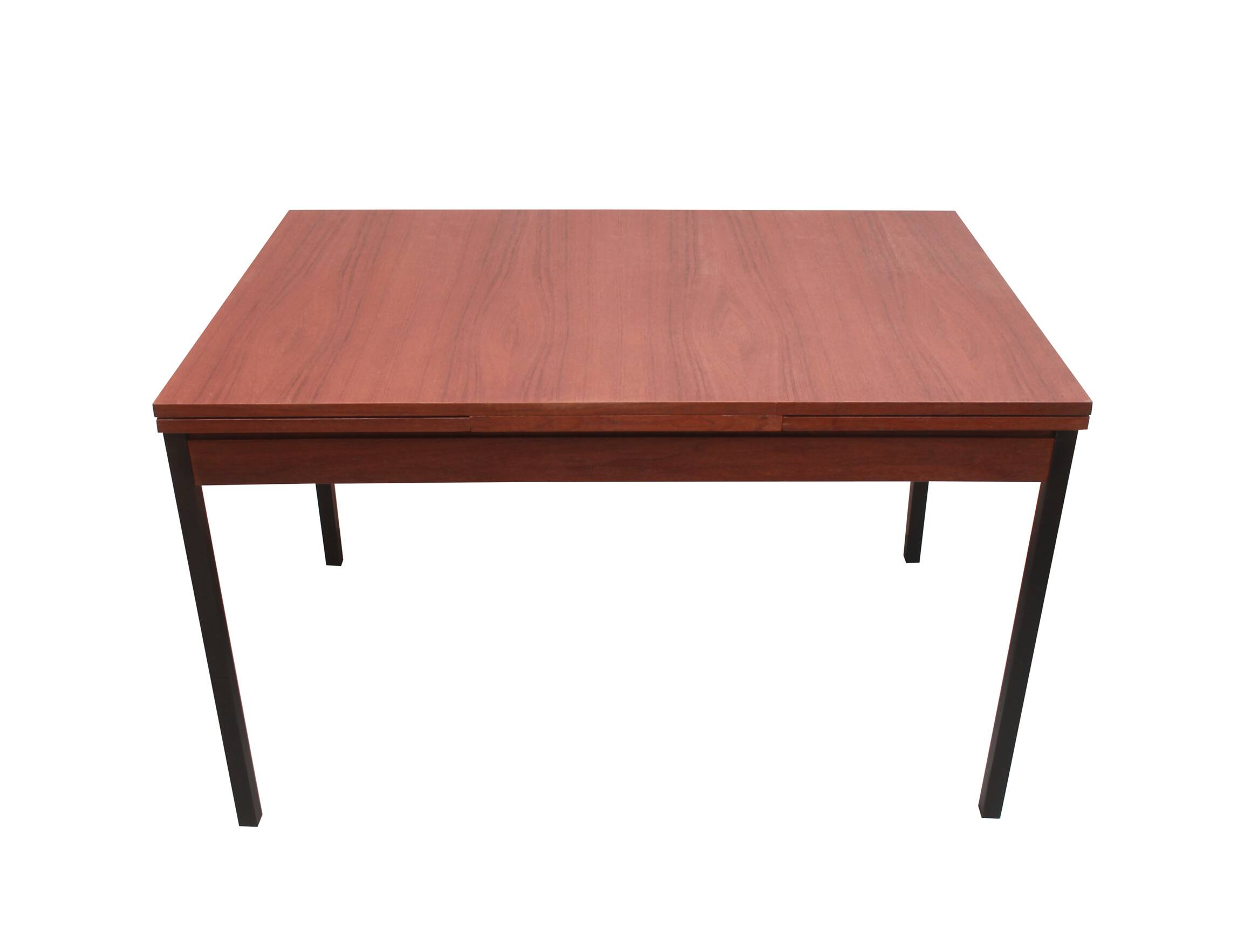Table à manger extensible des années 60 en teck et métal