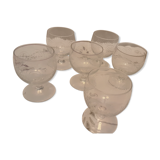 6 glasses with cognac grave glass