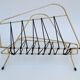 Magazine holder vintage brass wire and scoubidou 1950
