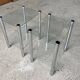 2 vintage 1980 rectangular sofa ends 2 translucent trays round tube