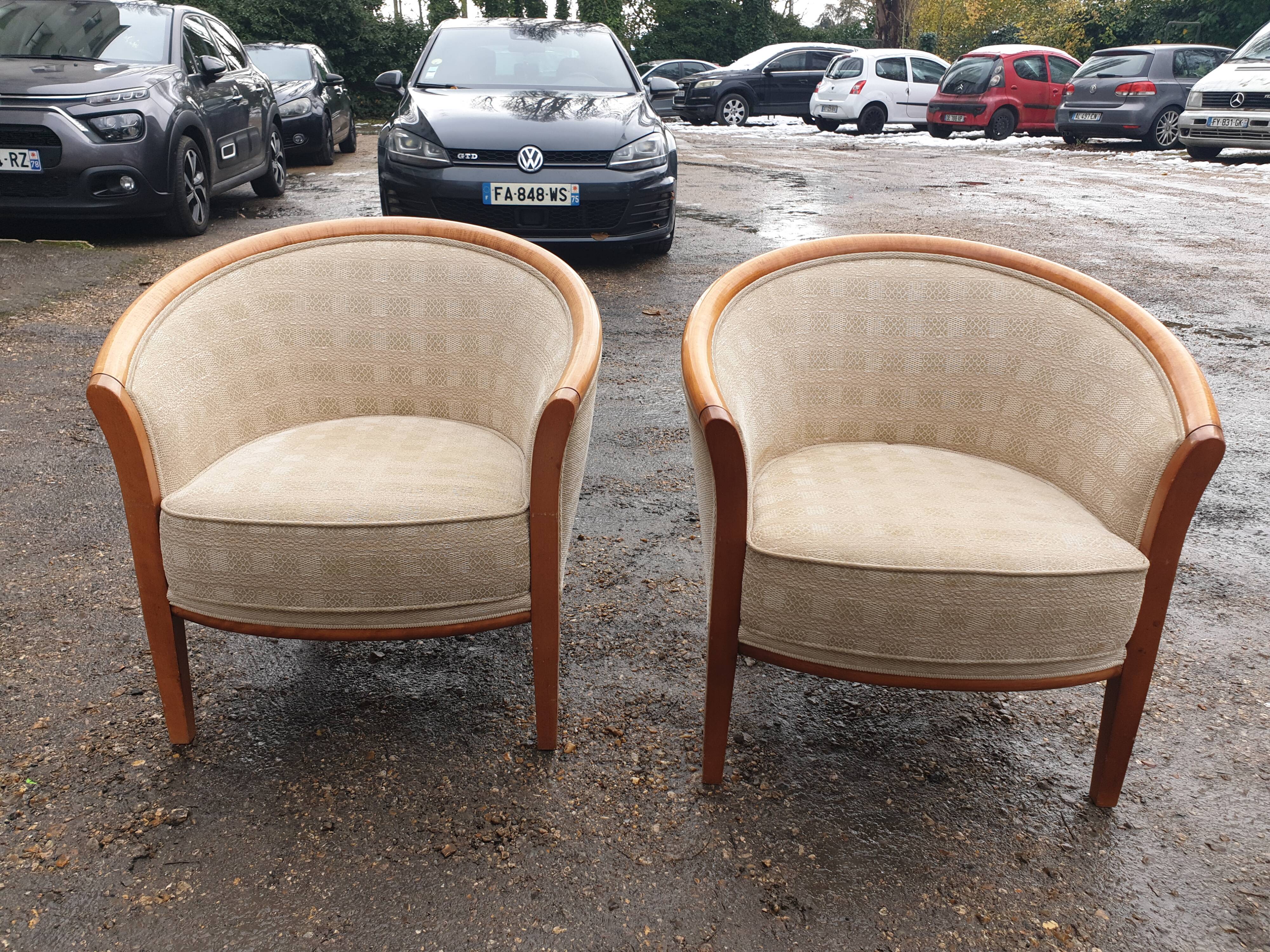 Pair of contemporary armchairs