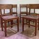 Set of 6 wooden and braided rope chairs