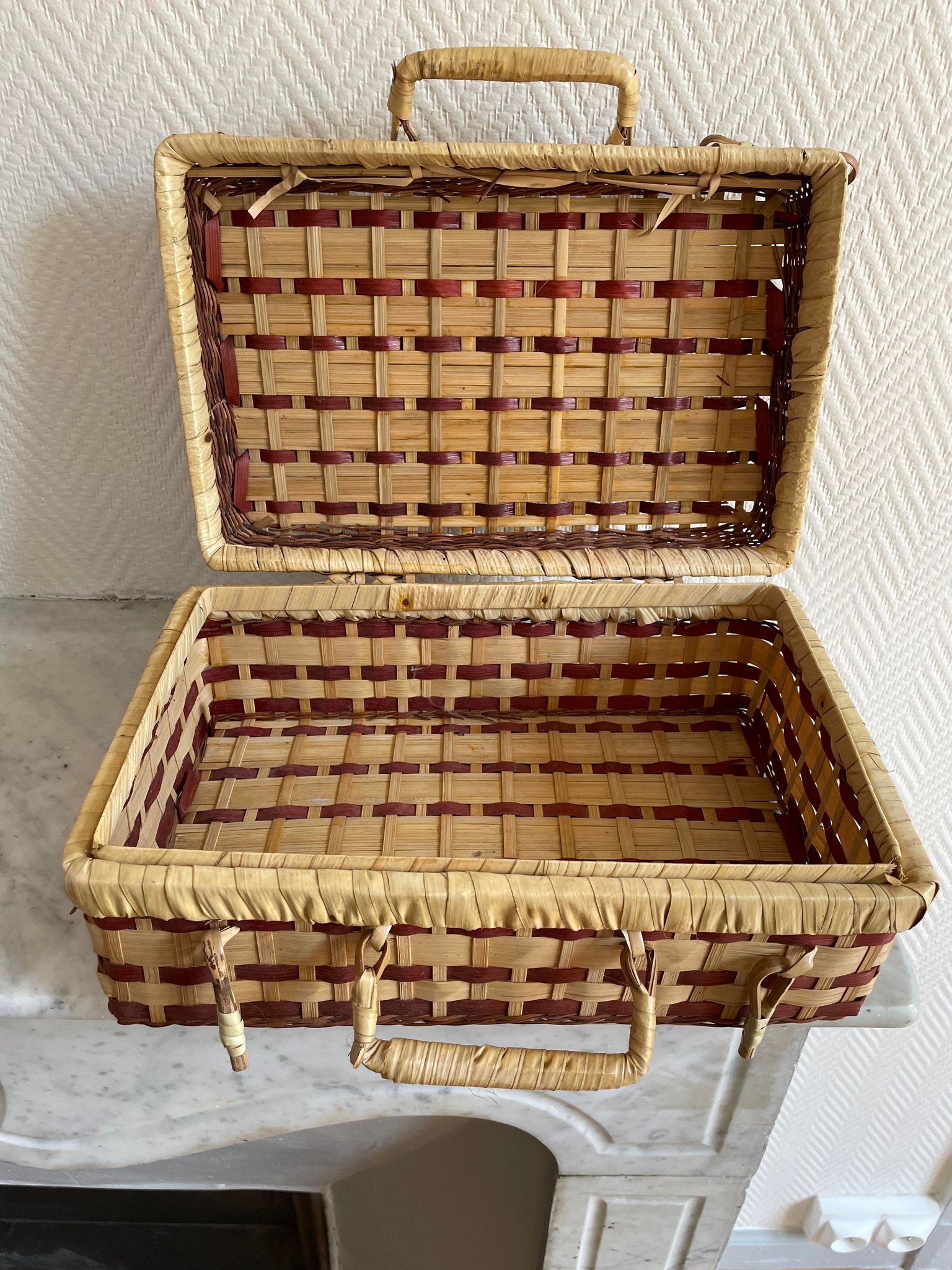 Wicker suitcase
