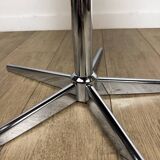 1970s swivel chair with faux leather shell and chrome.