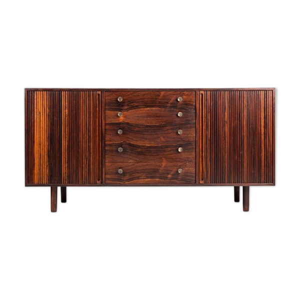 Enfilade scandinave en palissandre avec portes tambour, Danemark 1960