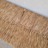 Banc paille et bois ancien