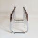 Magazine holder chrome metal and wood 70s
