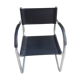 Cantilever skaï and chrome armchair
