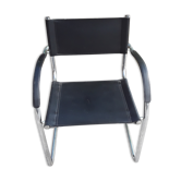 Fauteuil cantilever skaï et chrome