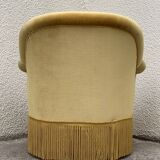 Golden velvet toad armchair