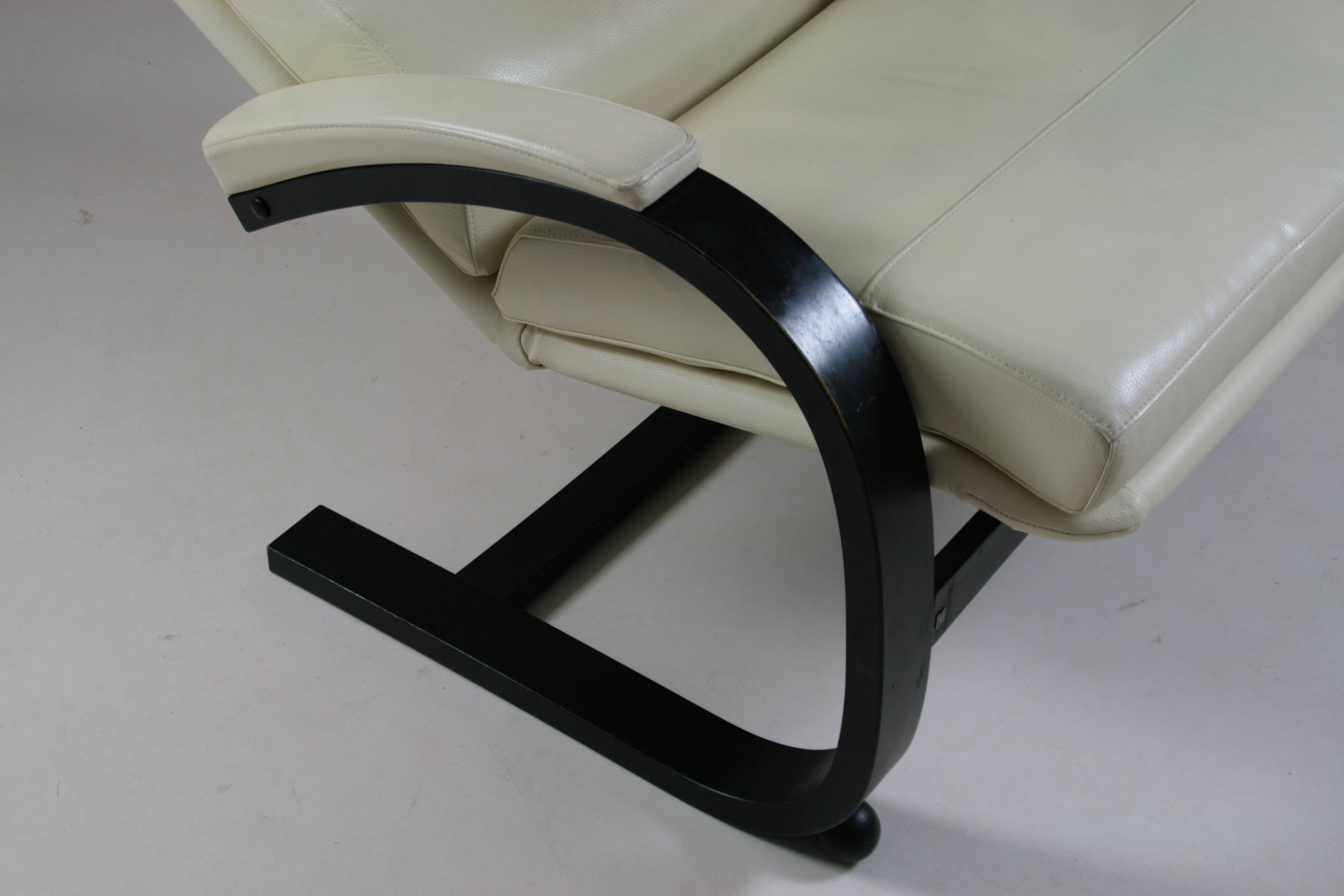 Fauteuil suédois inclinable en cuir nelo par åke fribyter