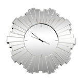 Gigantic rare heavy Sunburst mirror wall clock from the 1970s | Ø 70 cm