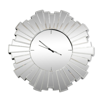 Gigantic rare heavy Sunburst mirror wall clock from the 1970s | Ø 70 cm
