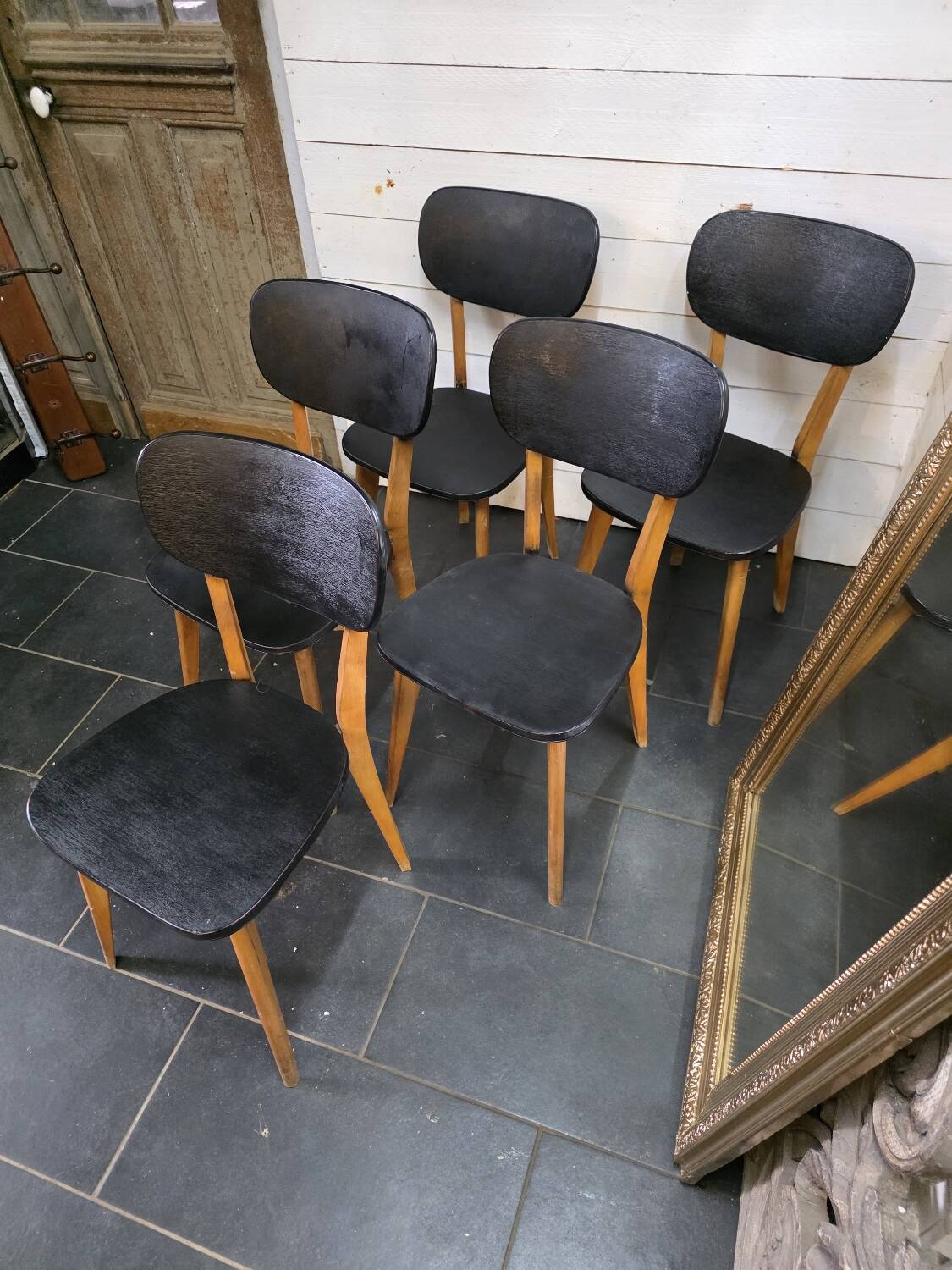 5 chaises vintage des années 60