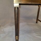 Small table or side table with brass structure and glass top from the 1970s.