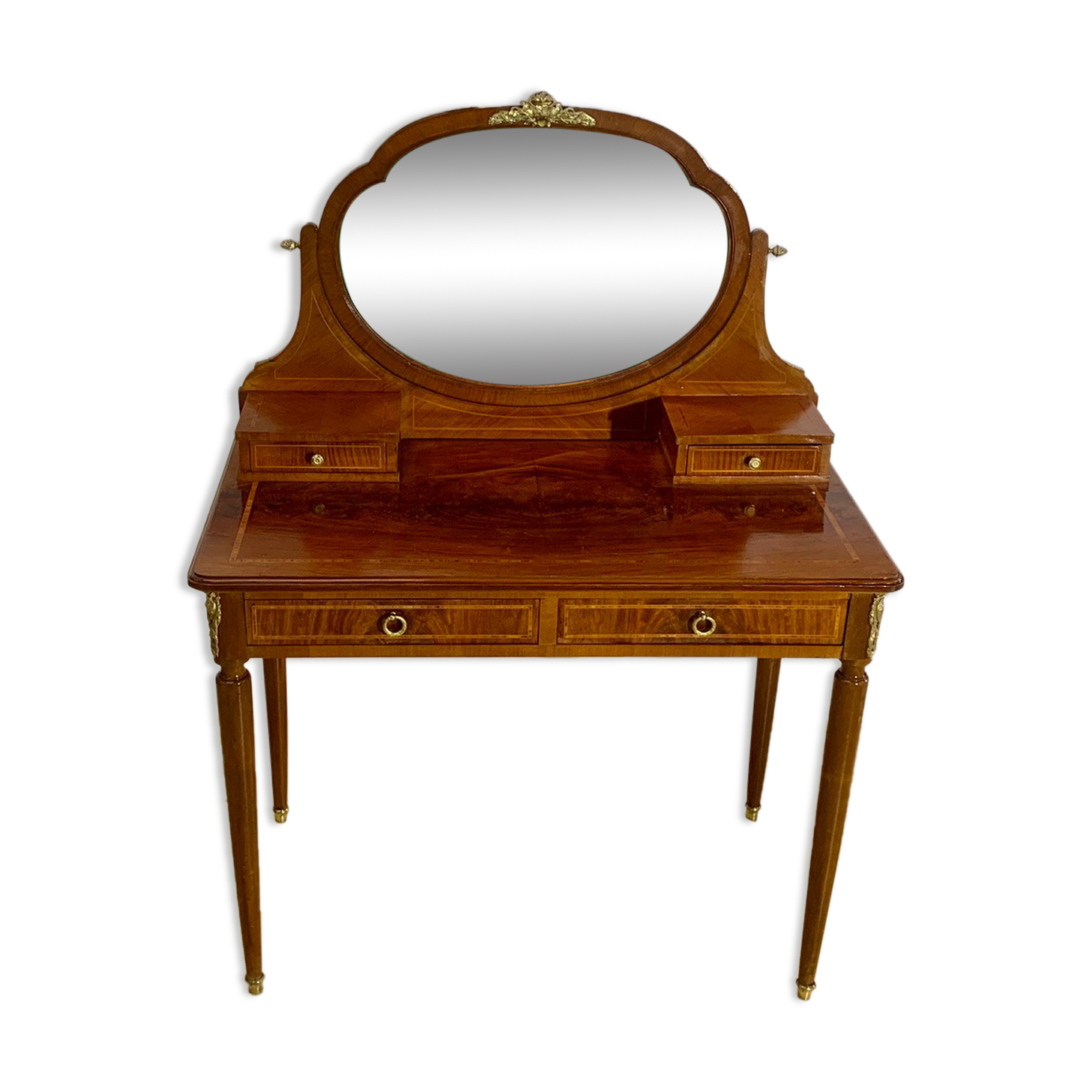 Louis XVI style dressing table in rosewood marquetry