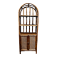 Bookcase vintage rattan, wood and canning shelf