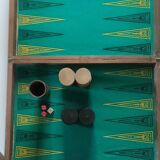 Large game box of backgammon, checkers