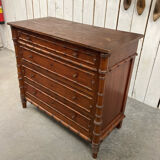 Old wooden chest of drawers imitation bamboo