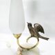 1940-50 perched bird lamp, alabaster, brass and regula
