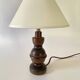 Wooden lamp, 2 M fabric cable, cotton lampshade