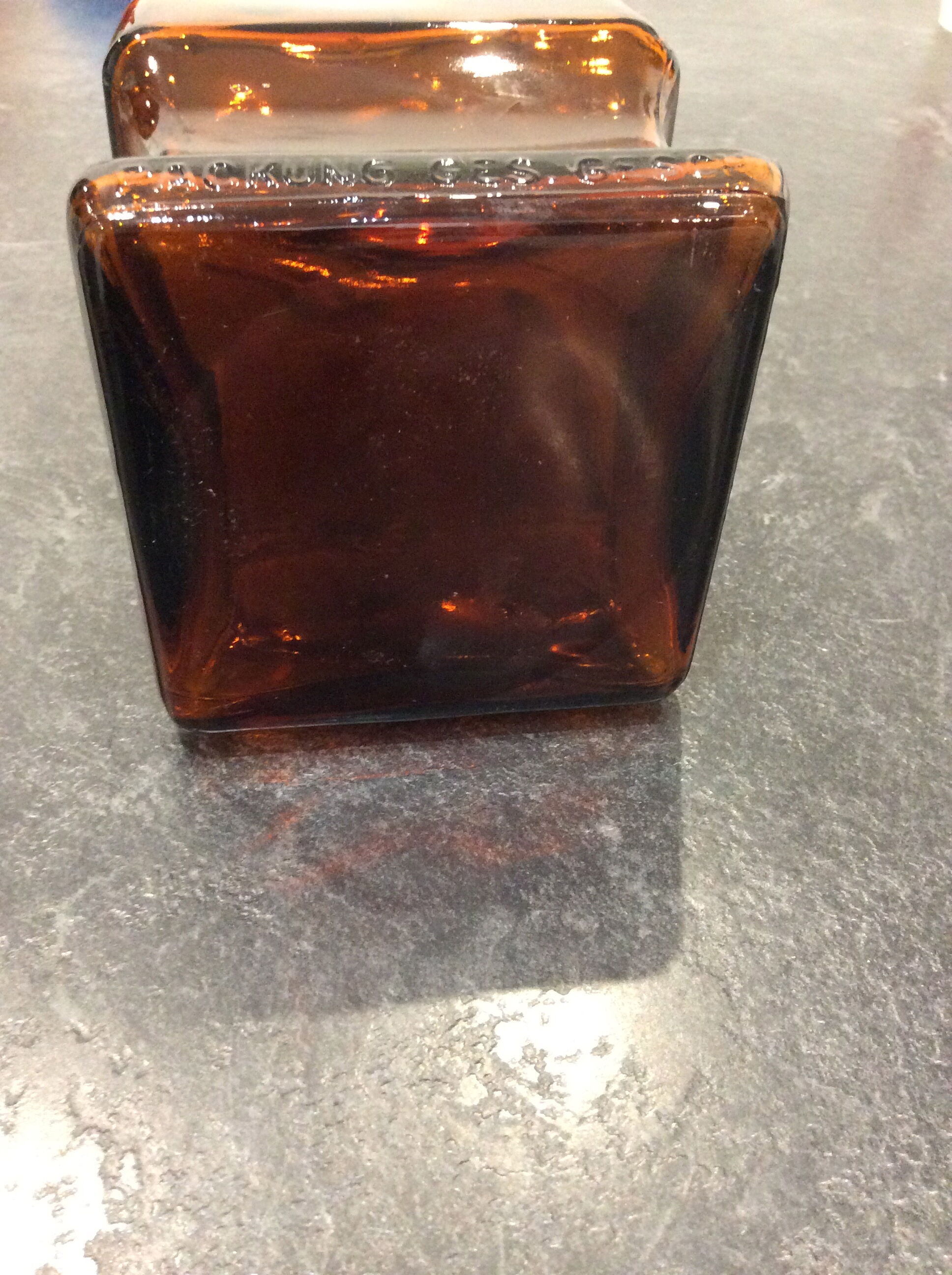 Old brown vintage bakery bottle by Ingelheim, Boeson