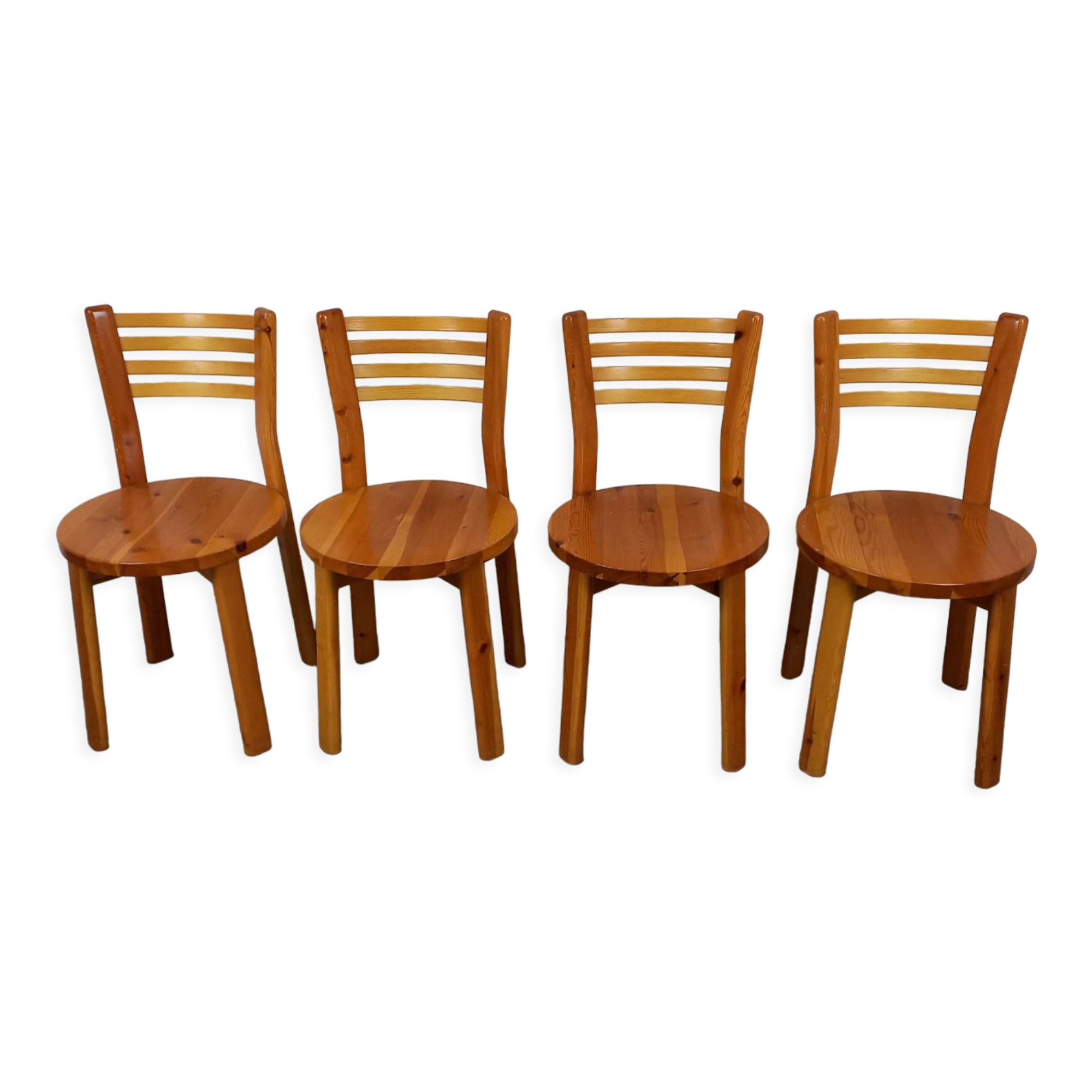 Chaises en pin années 80 set de 4