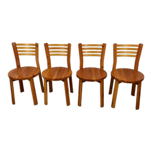 Chaises en pin années 80 set de