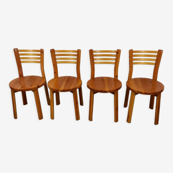 Pine chairs 80s set of 4