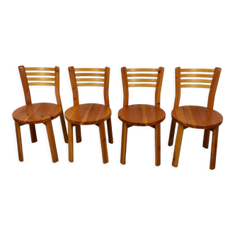 Pine chairs 80s set of 4