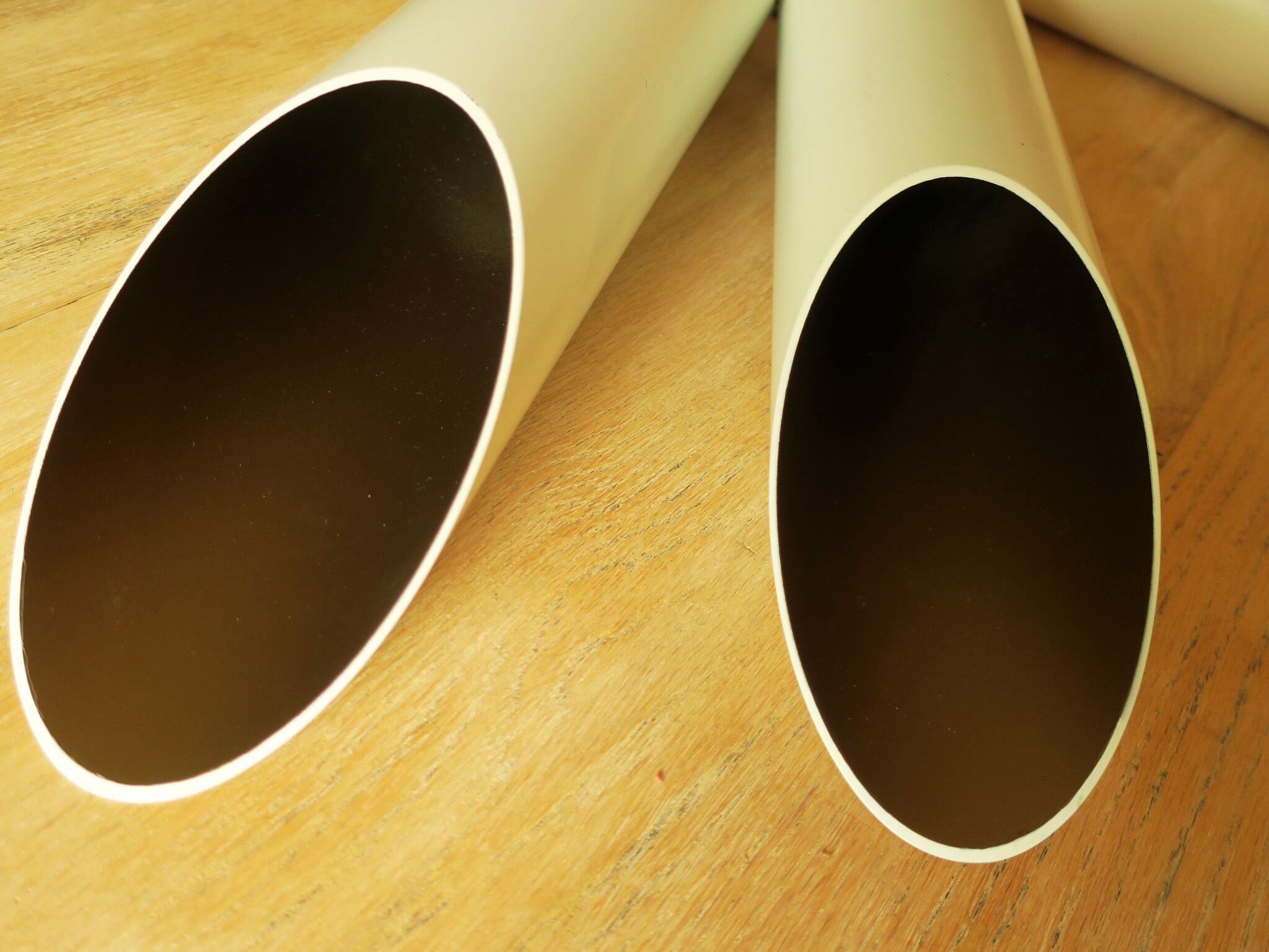 Set of 5 large cylindrical white and gold cinema pendants 1970s