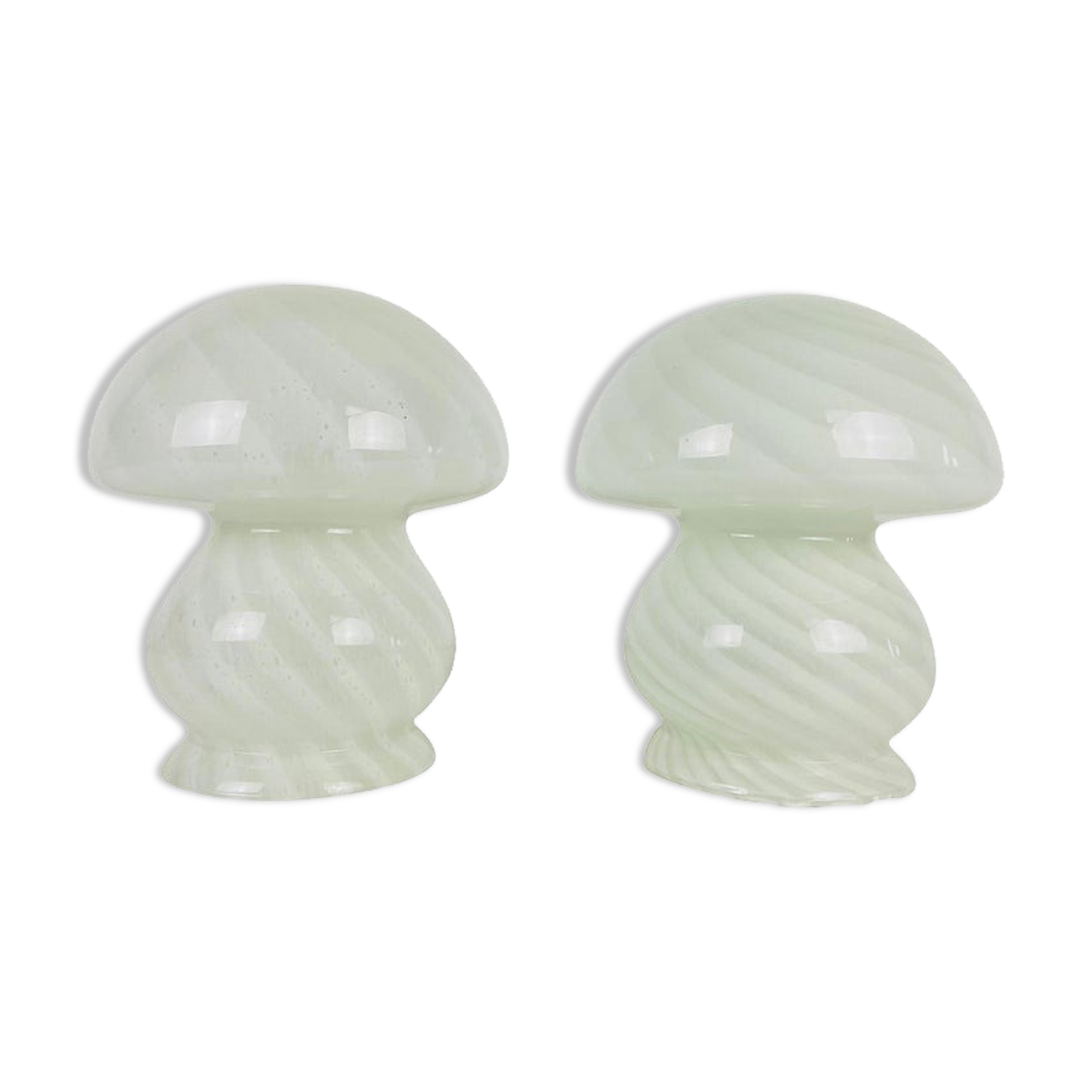 Pair of mushroom glass lamps from Murano Vetri dArte, Italy 70s